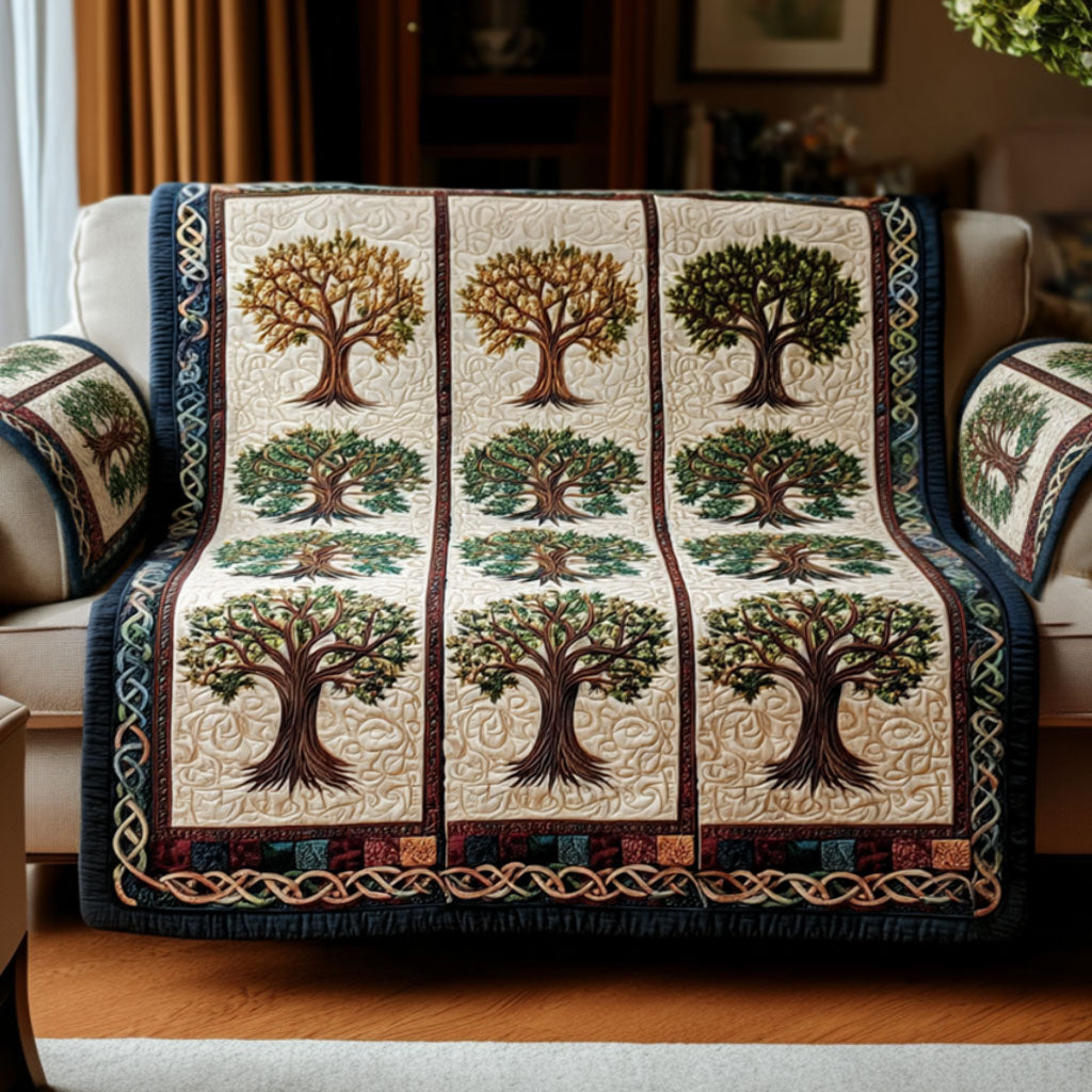 Nature Balance Quilted Sofa Cover Furniture Slipcovers For Sofas Tree Of Life Gifts Mother'S Day - Tradiviet