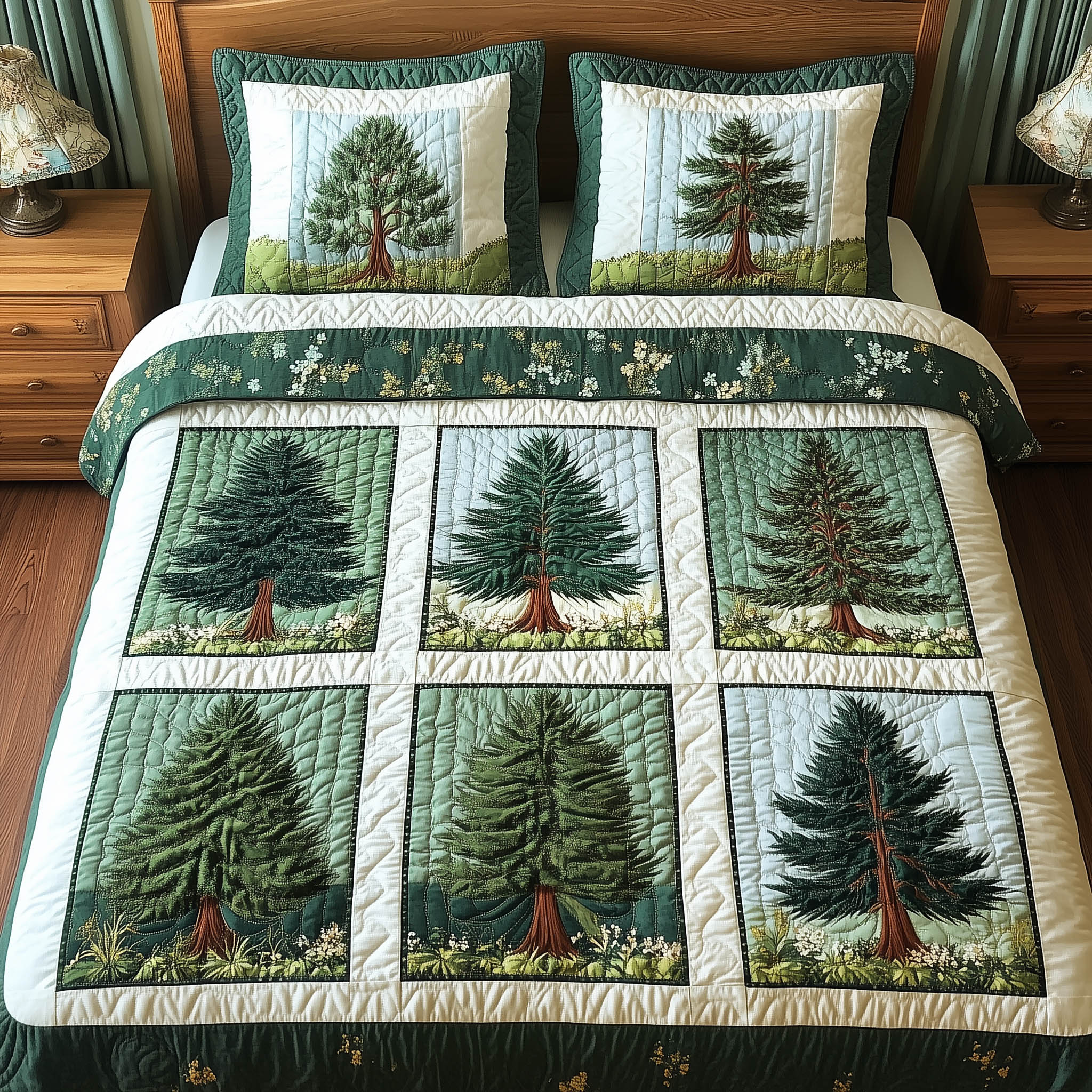 Nature Charm Quilted Bedding Set Nature Charm Comfort Gift For Nature - Tradiviet