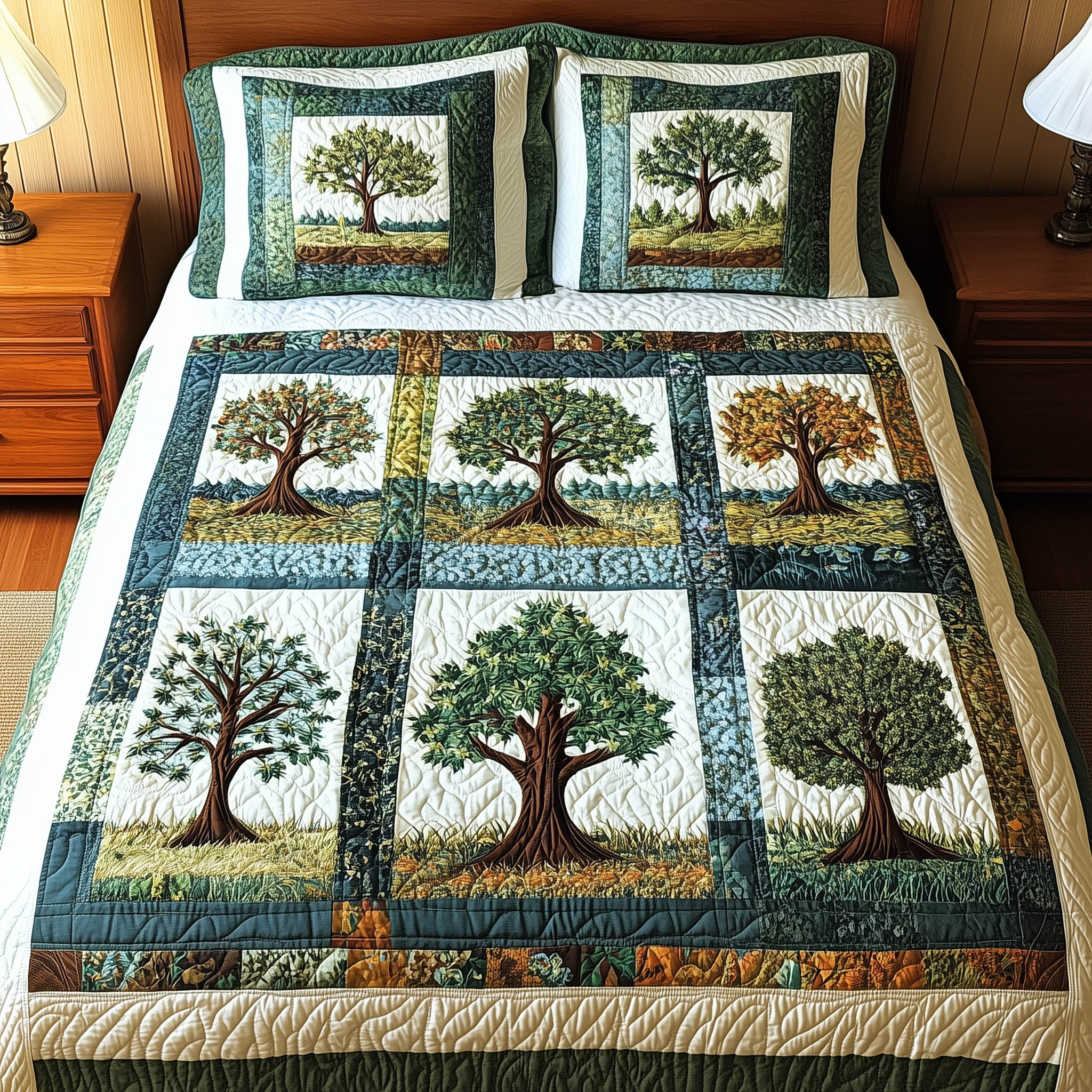 Nature Charm Quilted Bedding Set Nature Charm Tone Gift For Nature Lovers - Tradiviet
