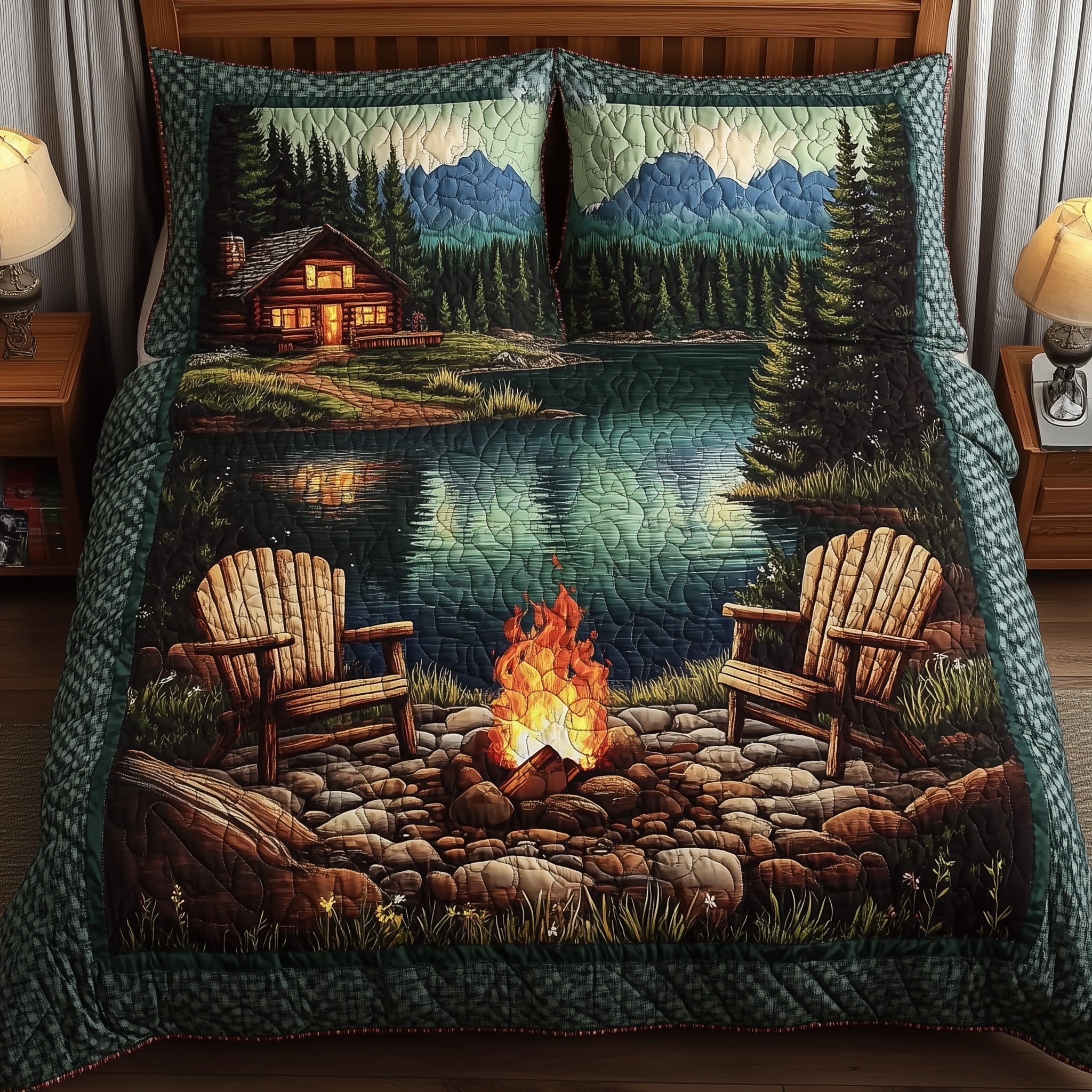 Nature Retreat Quilted Bedding Set Nature Retreat Farmhouse Gift For Retreat Lovers - Tradiviet
