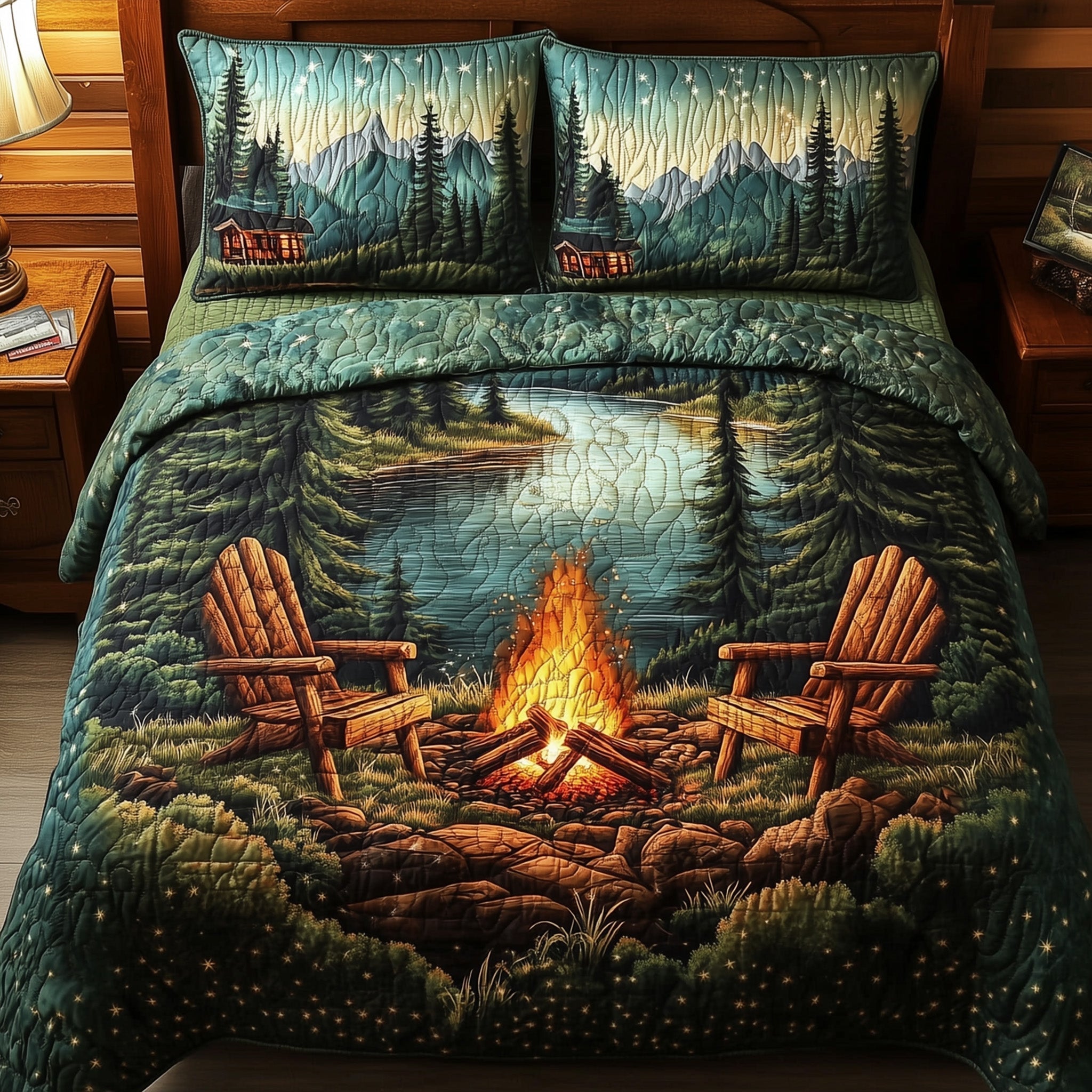 Nature Retreat Quilted Bedding Set Nature Retreat Wildlife Gift For Nature Retreat - Tradiviet
