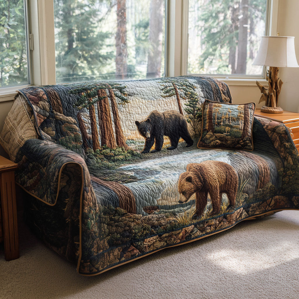 Natures Refuge Quilted Sofa Cover Aesthetic Home Room Decor Gift For Home Lover - Tradiviet