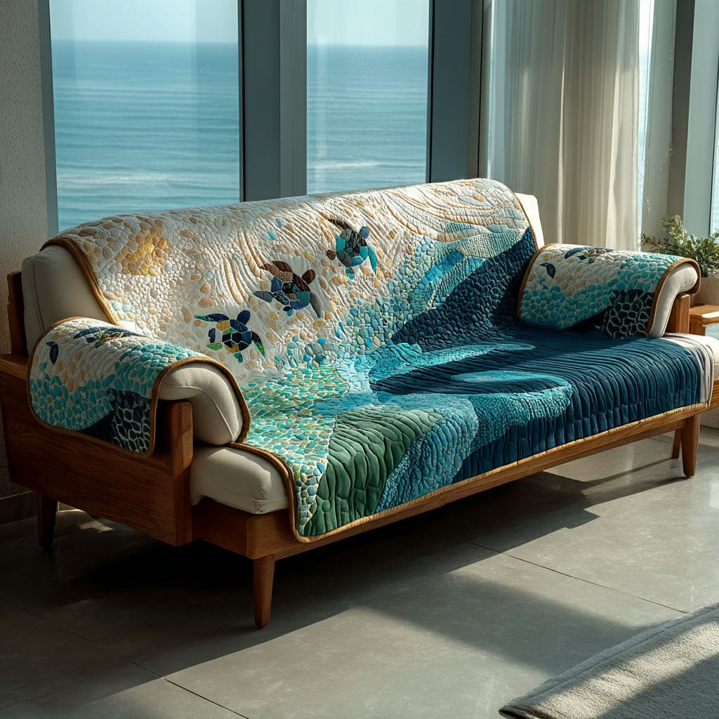 Nautical Lullaby Quilted Sofa Cover Sofa And Seat Covers Unique Gifts For Ocean Lovers - Tradiviet