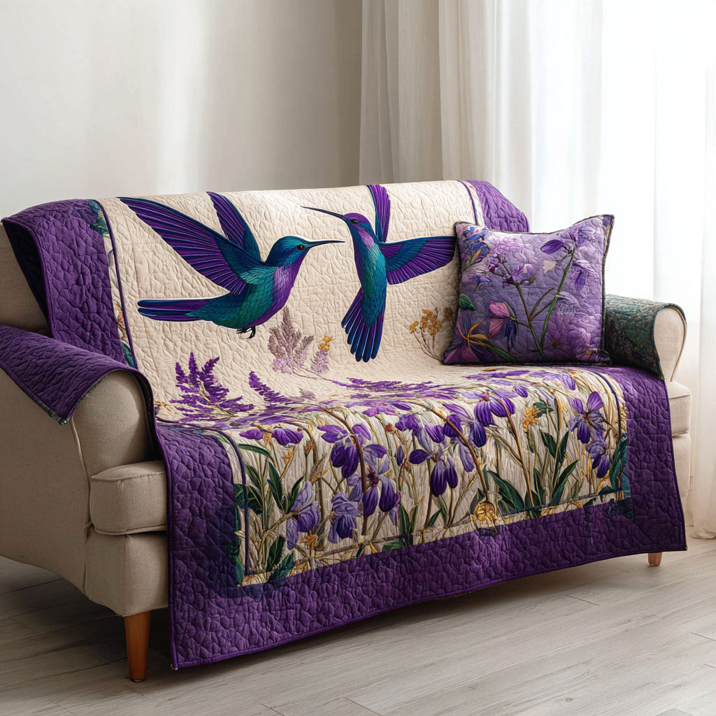 Nectar Bloom Quilted Sofa Cover Sofa Covers For Sale Hummingbird Themed Birthday Gifts - Tradiviet