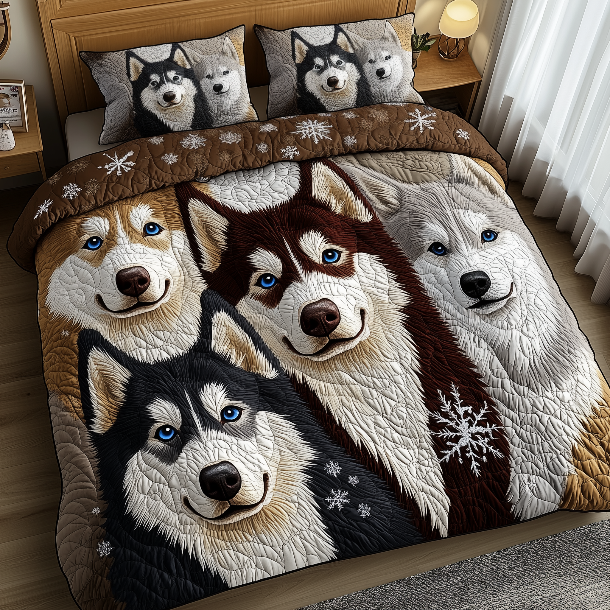 Northern Siberian Guardian Quilted Bedding Set Northern Siberian Journey Gift Ideas - Tradiviet