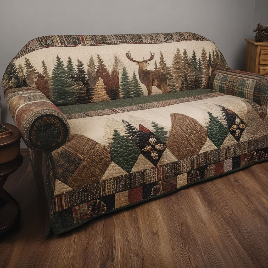 Northwoods Comfort Trail Quilted Sofa Cover Room Decor For Home Gift For New Homeowners - Tradiviet