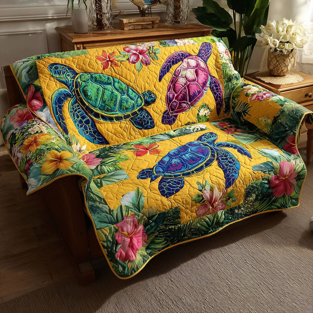 Ocean Calm Quilted Sofa Cover Trendy Home Room Decor Gift For Cozy Spaces - Tradiviet