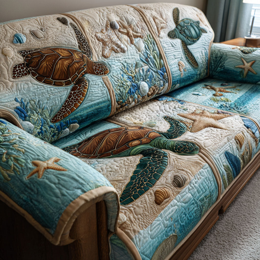 Ocean Guardian Quilted Sofa Cover Seasonal Room Decor Present For House Lovers - Tradiviet