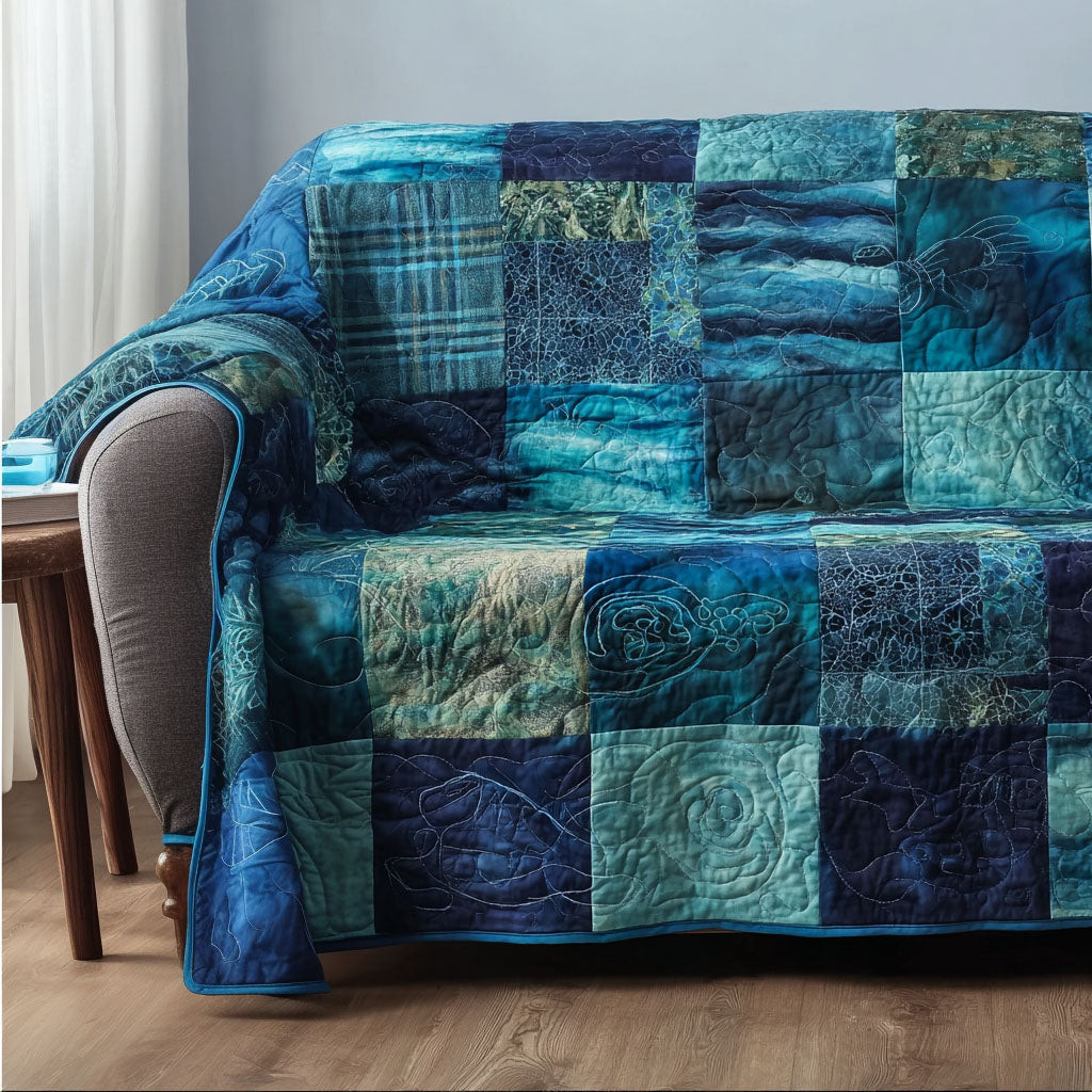 Ocean Harmony Quilted Sofa Cover Sofa Seat Covers Gift For Beach Lover - Tradiviet