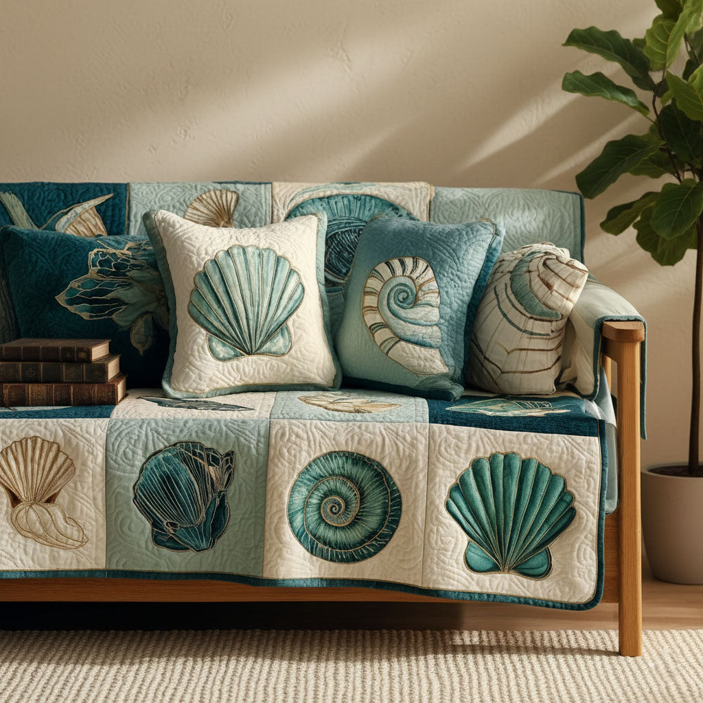 Ocean Light Quilted Sofa Cover Couch Cover Sofa Mother'S Day Gifts For Beach Lovers - Tradiviet