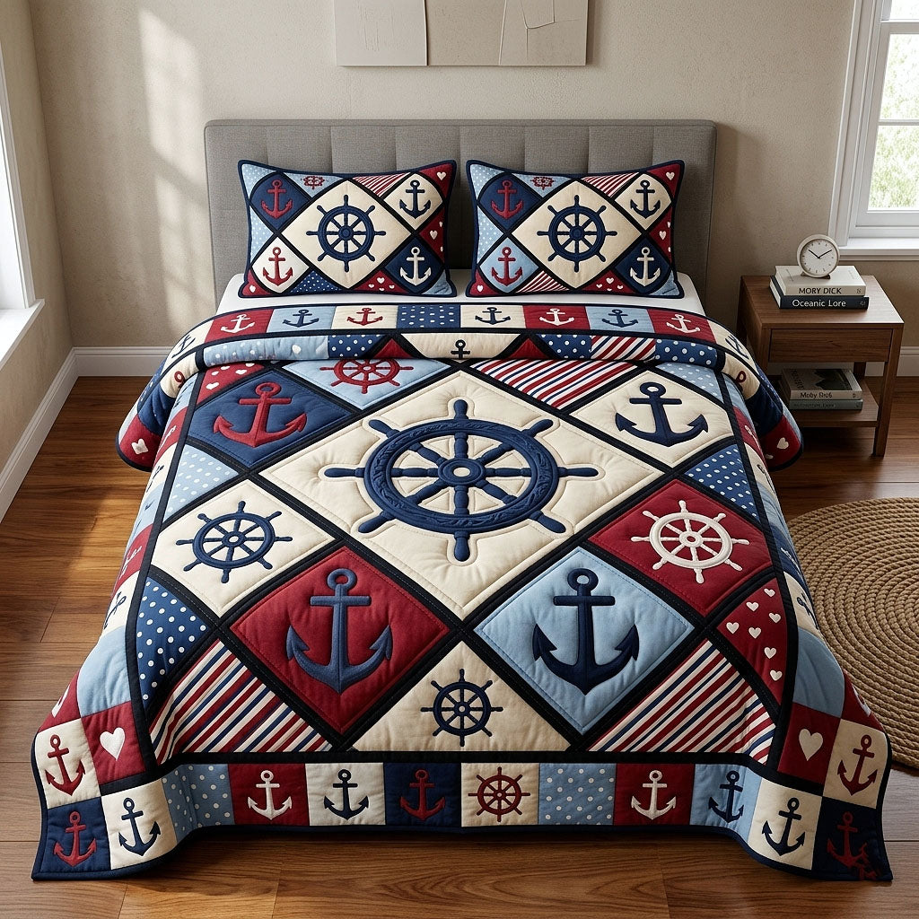 Ocean Voyage Quilted Bedding Set Ocean Voyage Bloom Gift For Voyage Lovers - Tradiviet