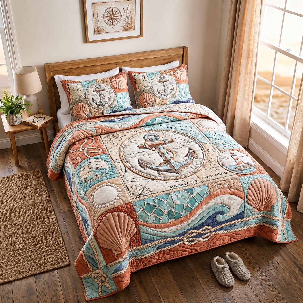 Ocean Voyage Quilted Bedding Set Ocean Voyage Legacy Gift For Ocean Voyage - Tradiviet