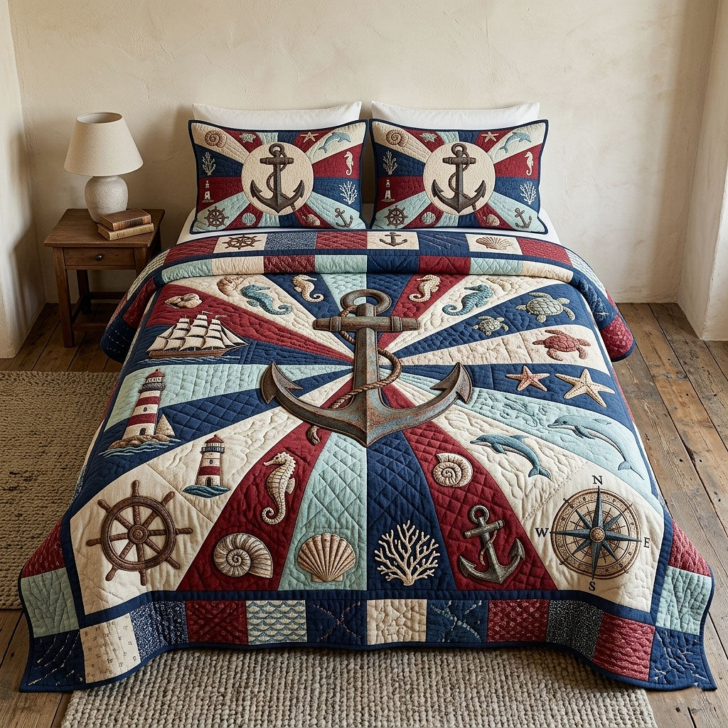 Ocean Voyage Quilted Bedding Set Ocean Voyage View Gift For Voyage Friends - Tradiviet