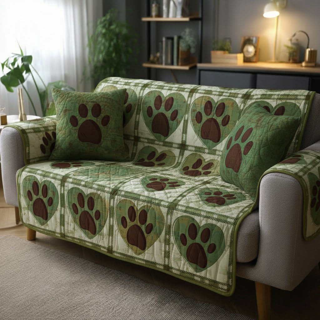 Olive Paw Haven Quilted Sofa Cover Nice Sofa Covers Dog Presents For Humans - Tradiviet