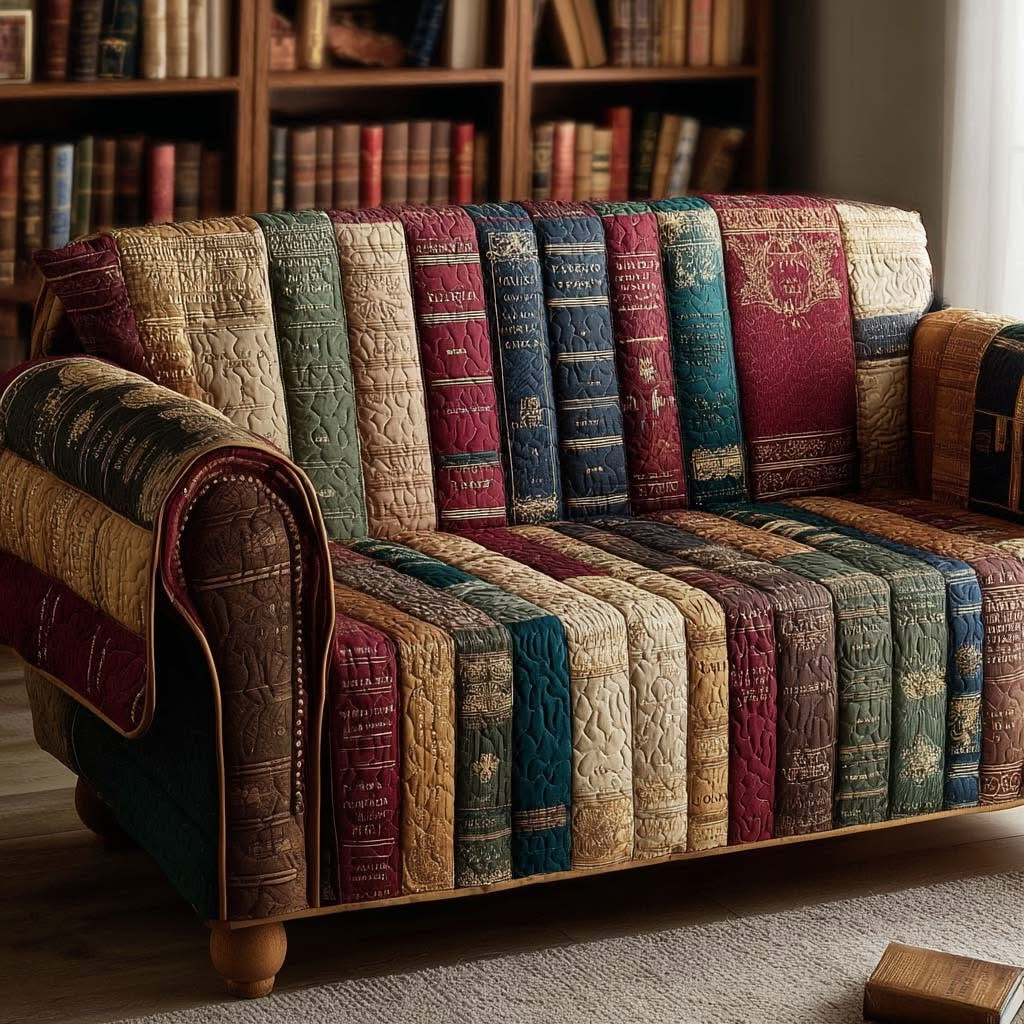 Page Whisper Quilted Sofa Cover Christmas Couch Covers Gift For Book Lover - Tradiviet