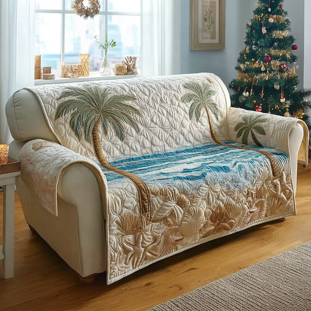 Palm Beach Quilted Sofa Cover Couch Cushion Covers Beach Related Gifts - Tradiviet