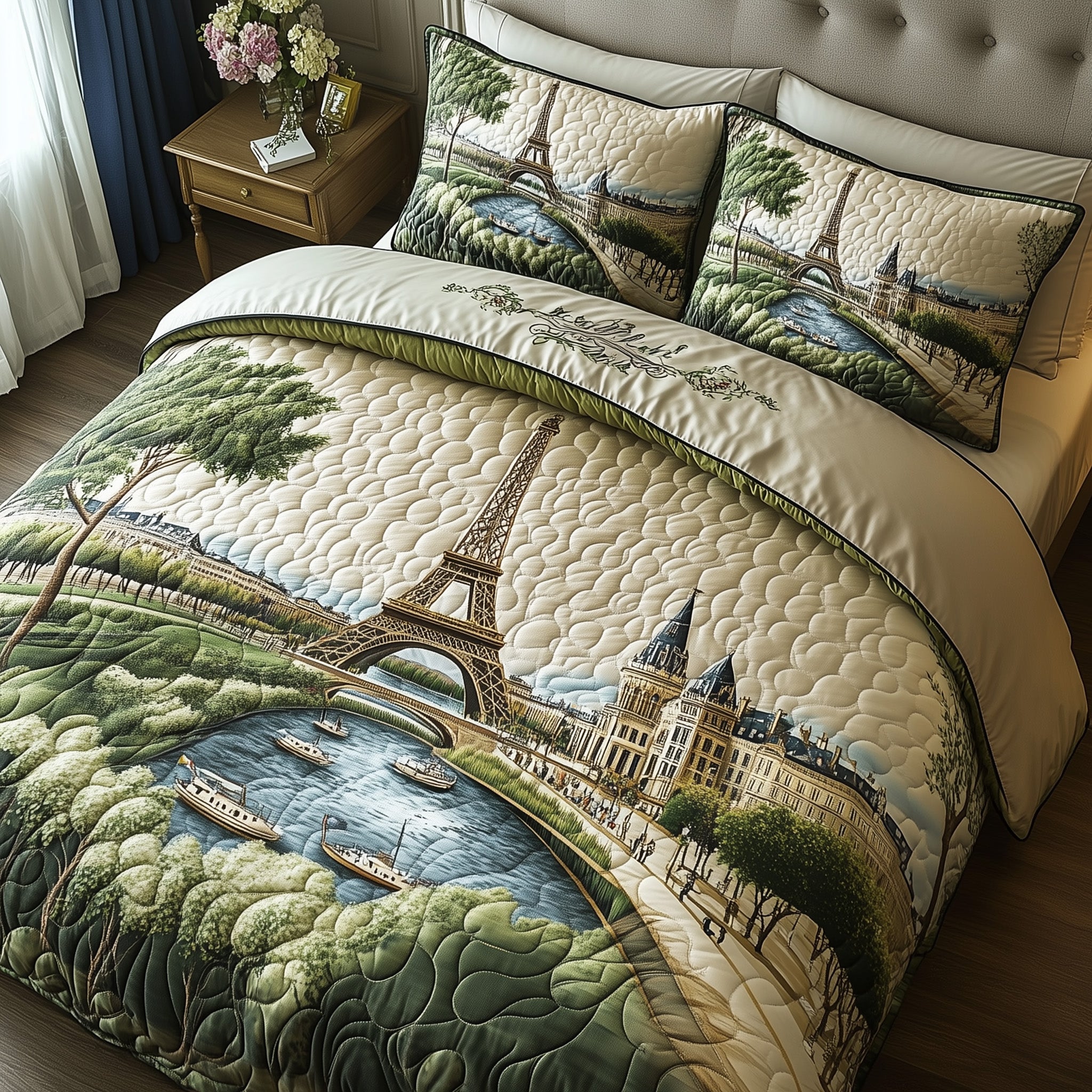 Paris Dreams Quilted Bedding Set Paris Dreams Stitch Gift For Paris Dreams - Tradiviet