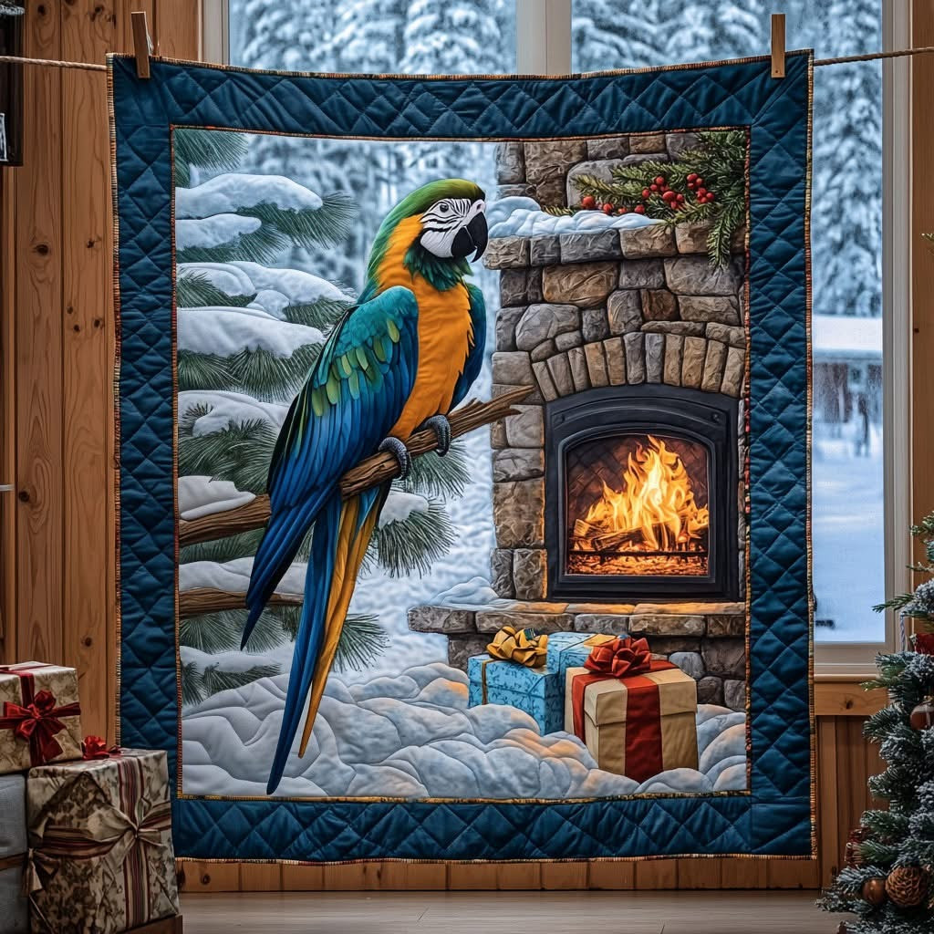 Parrot Quilted Blanket Christmas 2025 Merch Present For People Who Love Parrot - Tradiviet
