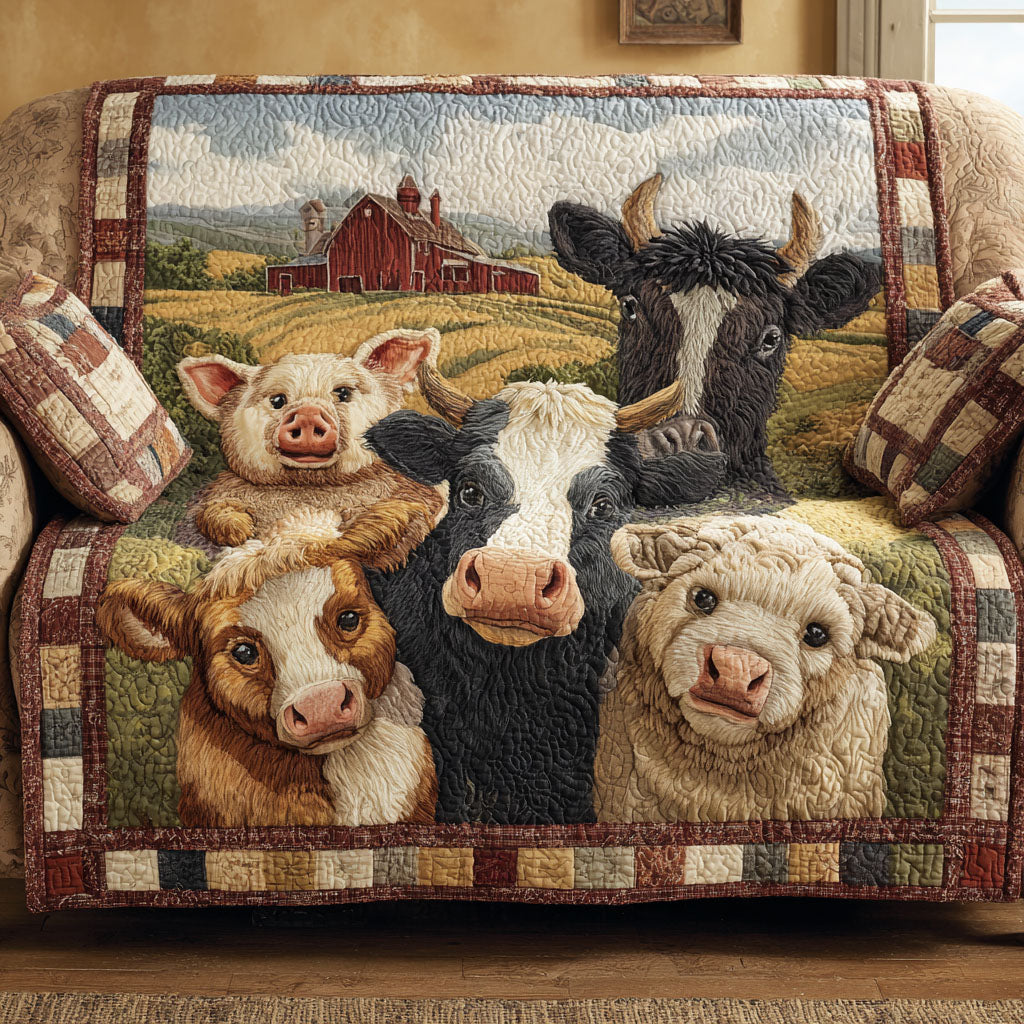 Pastoral Comfort Quilted Sofa Cover Couch Slipcovers Great Gifts For Farmers - Tradiviet