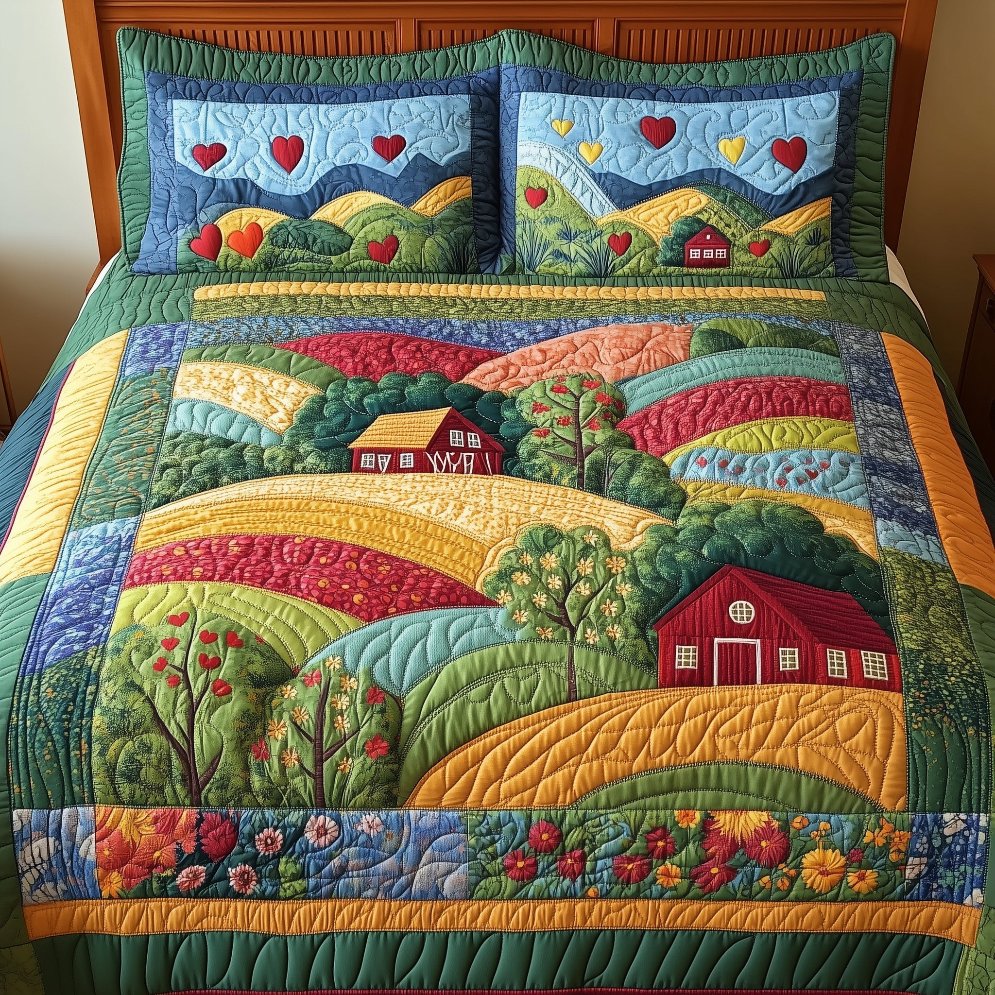 Pastoral Dreams Quilted Bedding Set Pastoral Dreams Theme Gift For Pastoral Dreams - Tradiviet