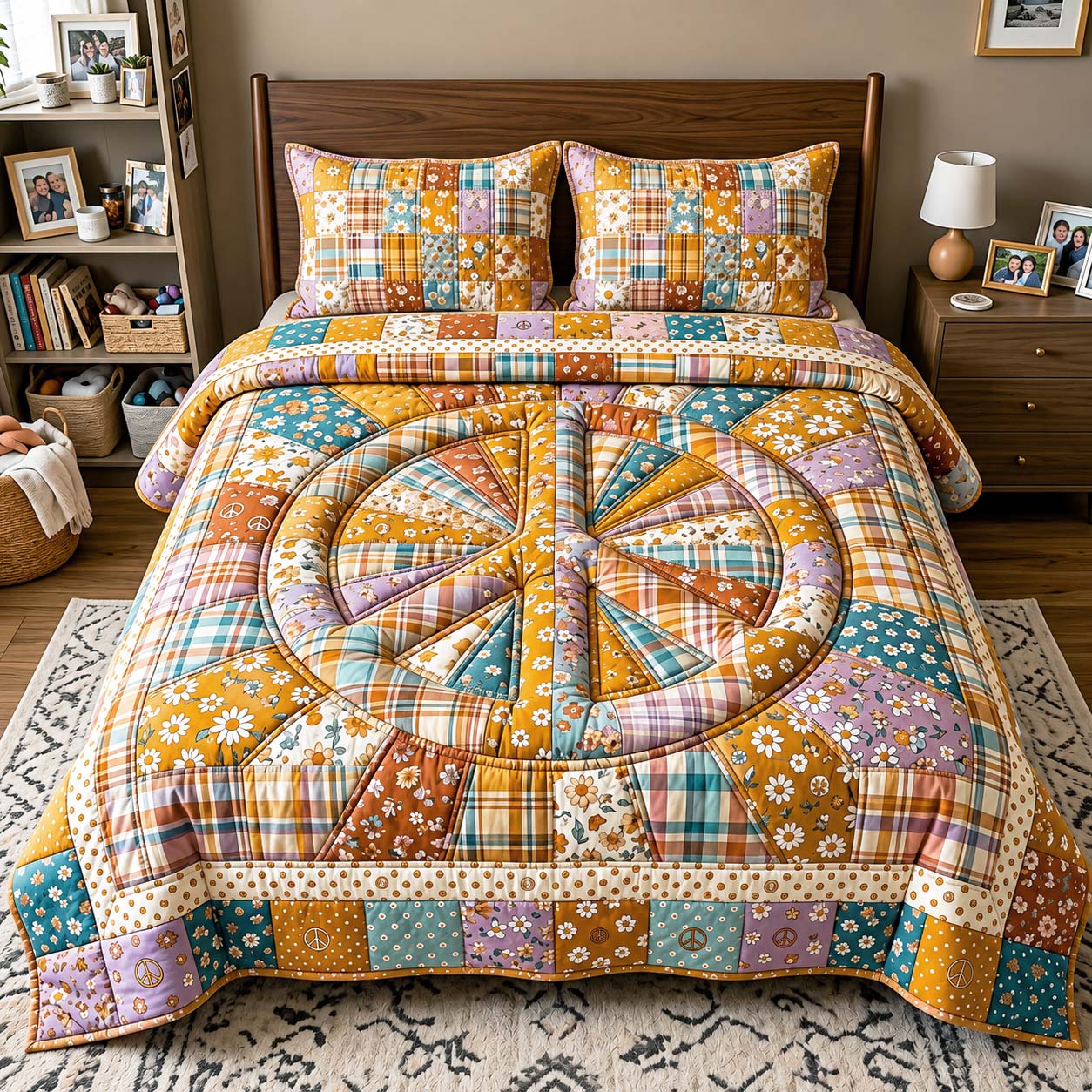 Patchwork Unity Quilted Bedding Set Patchwork Unity Idea Gift For Patchwork Unity - Tradiviet