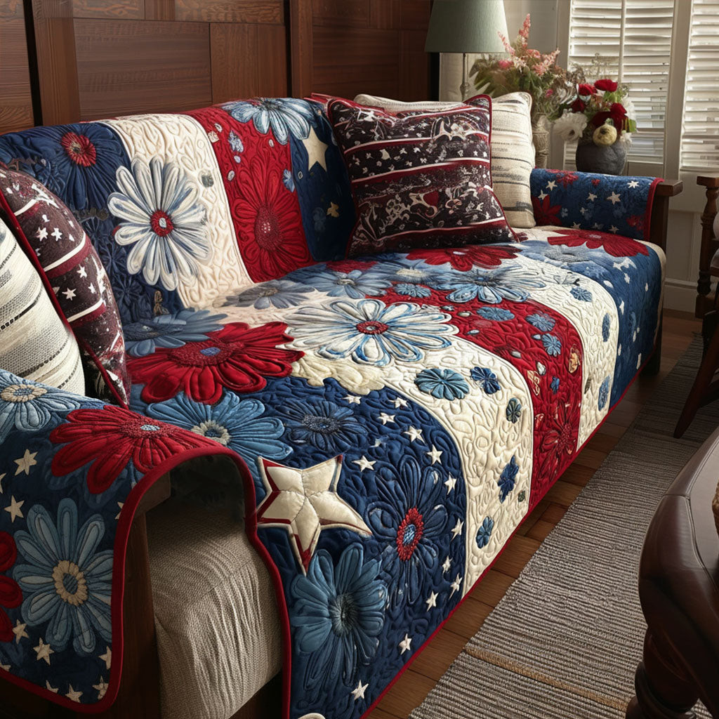 Patriot Garden Quilted Sofa Cover Beautiful Sofa Covers Best Patriotic Gifts - Tradiviet
