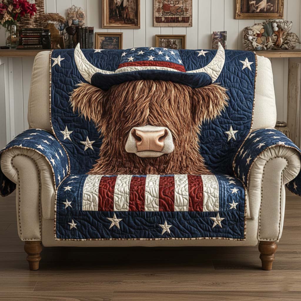 Patriot Highland Quilted Sofa Cover Patriotic Home Couch Cover Gifts For Deer Hunters - Tradiviet