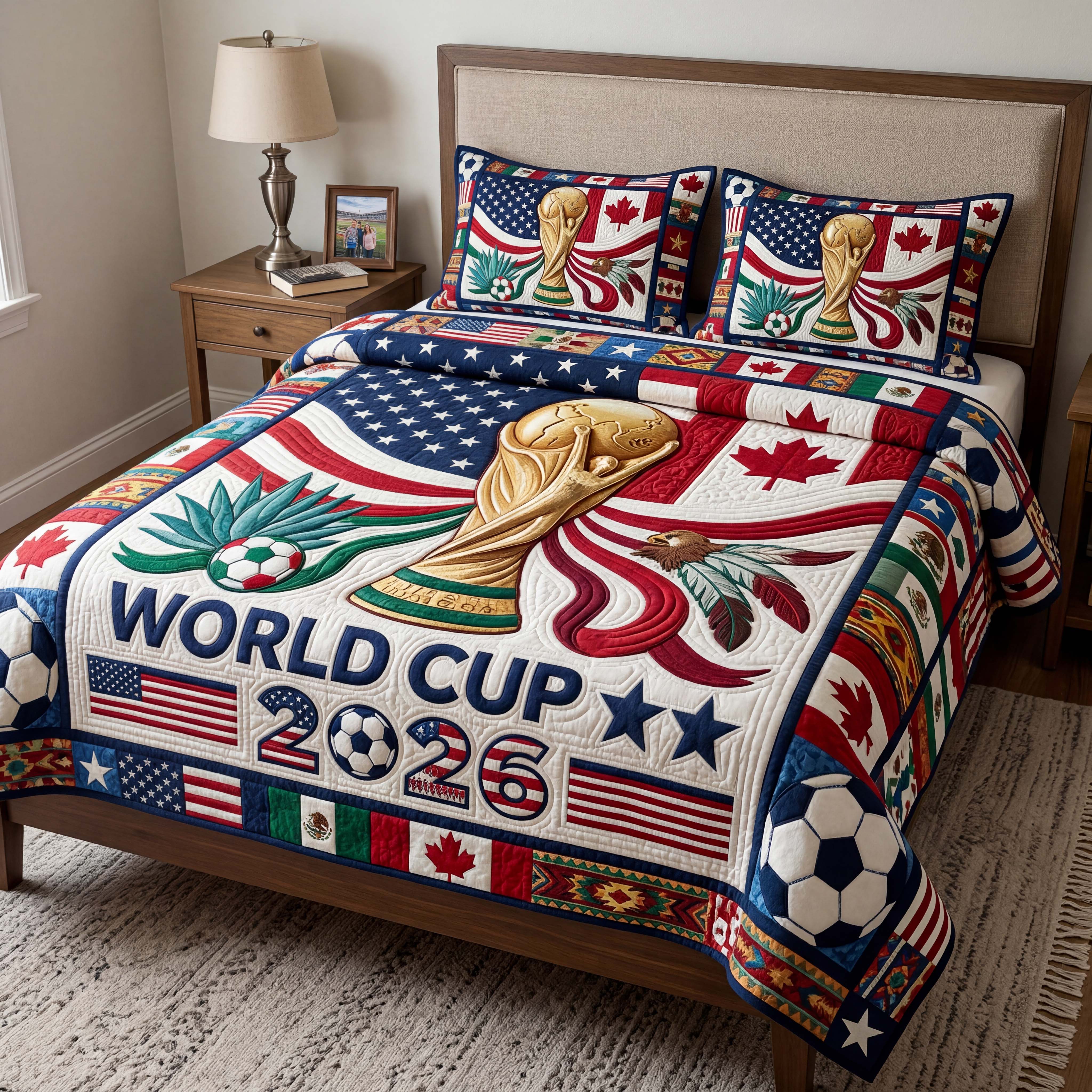 Patriot Trophy Quilted Bedding Set Patriot Trophy Bohemian Gift For Patriot Trophy - Tradiviet