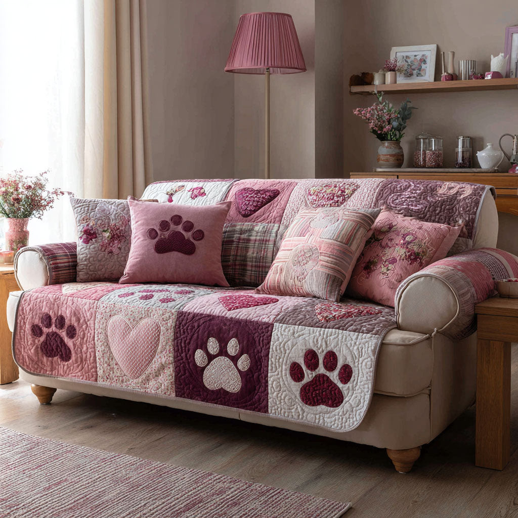 Paw Harmony Quilted Sofa Cover Awesome Couch Covers Dog Owners Themed Gifts - Tradiviet
