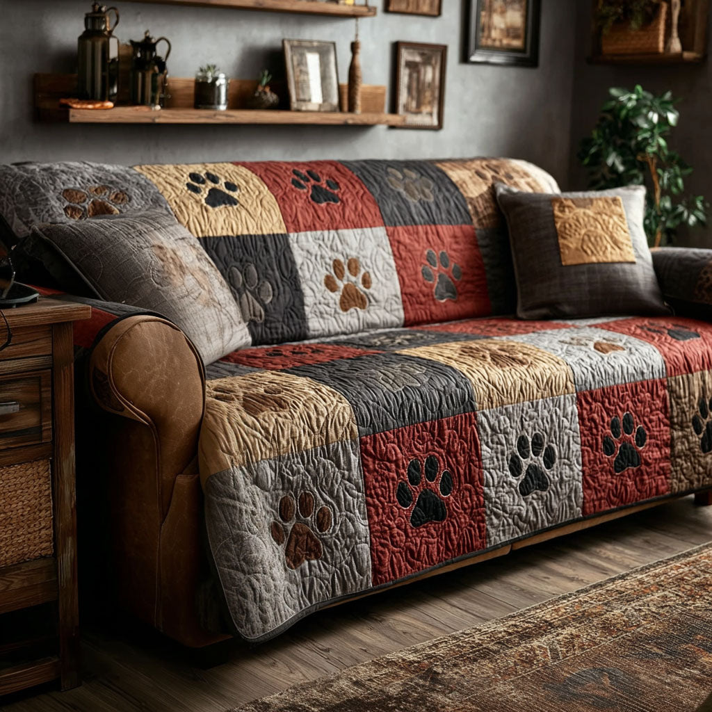 Paw Harmony Quilted Sofa Cover Room Decor Ideas Gifts For Living Rooms - Tradiviet