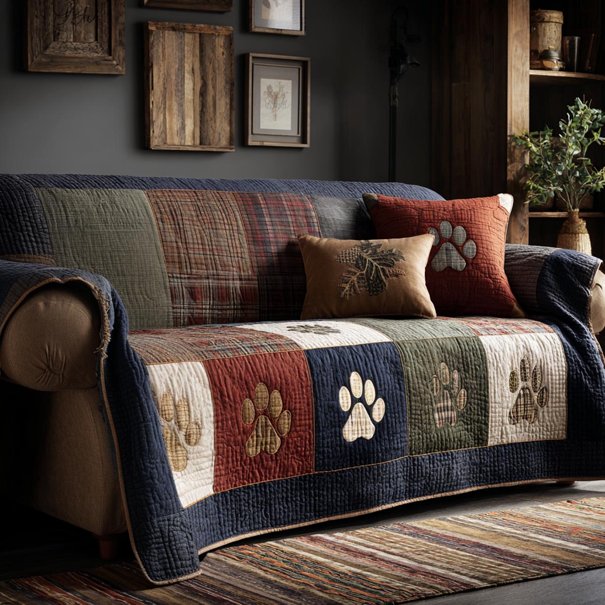 Paw Haven Quilted Sofa Cover Beautiful Home Room Decor Gift For Room Decor - Tradiviet