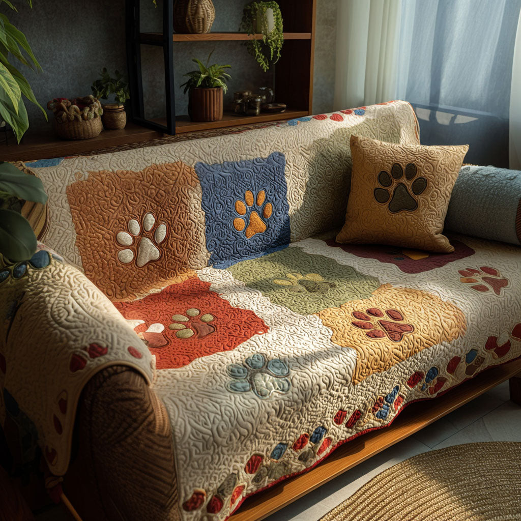Paw Haven Warmth Quilted Sofa Cover Seat Covers For Couches Doggy Gifts For Humans - Tradiviet