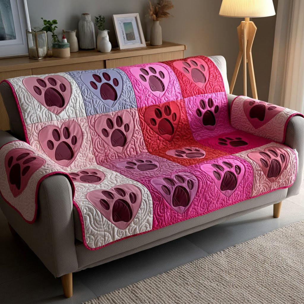 Paw Petals Quilted Sofa Cover Cool Sofa Covers Presents For People With Dogs - Tradiviet