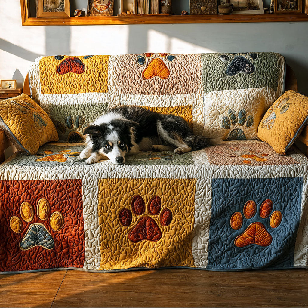 Paw Radiance Quilted Sofa Cover Furniture Covers For Sofas Awesome Gifts For Dog Lovers - Tradiviet