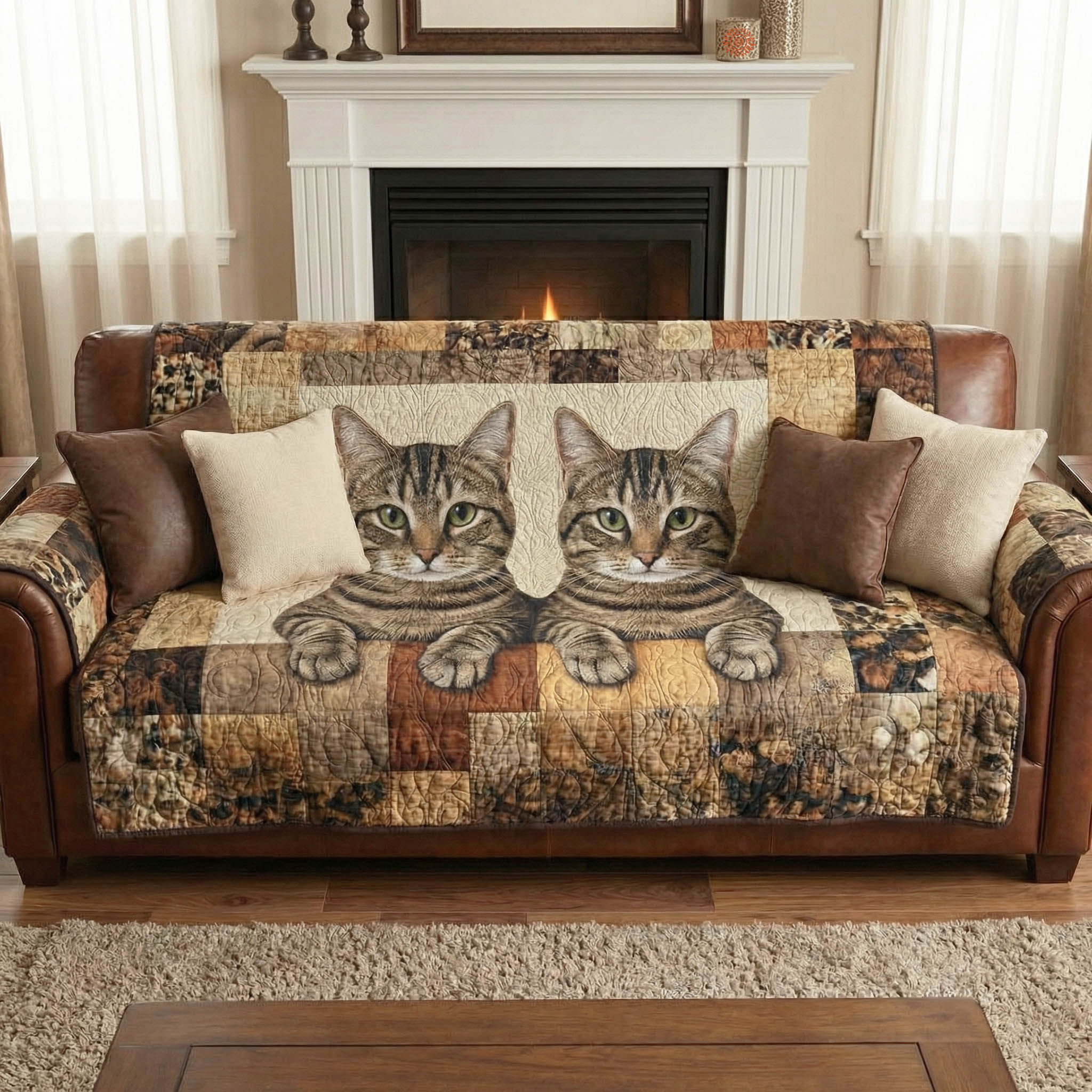 Pawfect Duo Quilted Sofa Cover Pet Home Couch Cover Gift For Buffalo Lover - Tradiviet