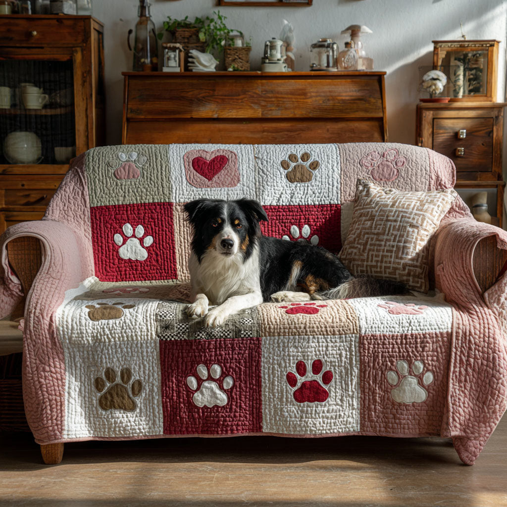 Pawful Heartland Quilted Sofa Cover Recliner Couch Covers Cute Dog Owner Gift Ideas - Tradiviet