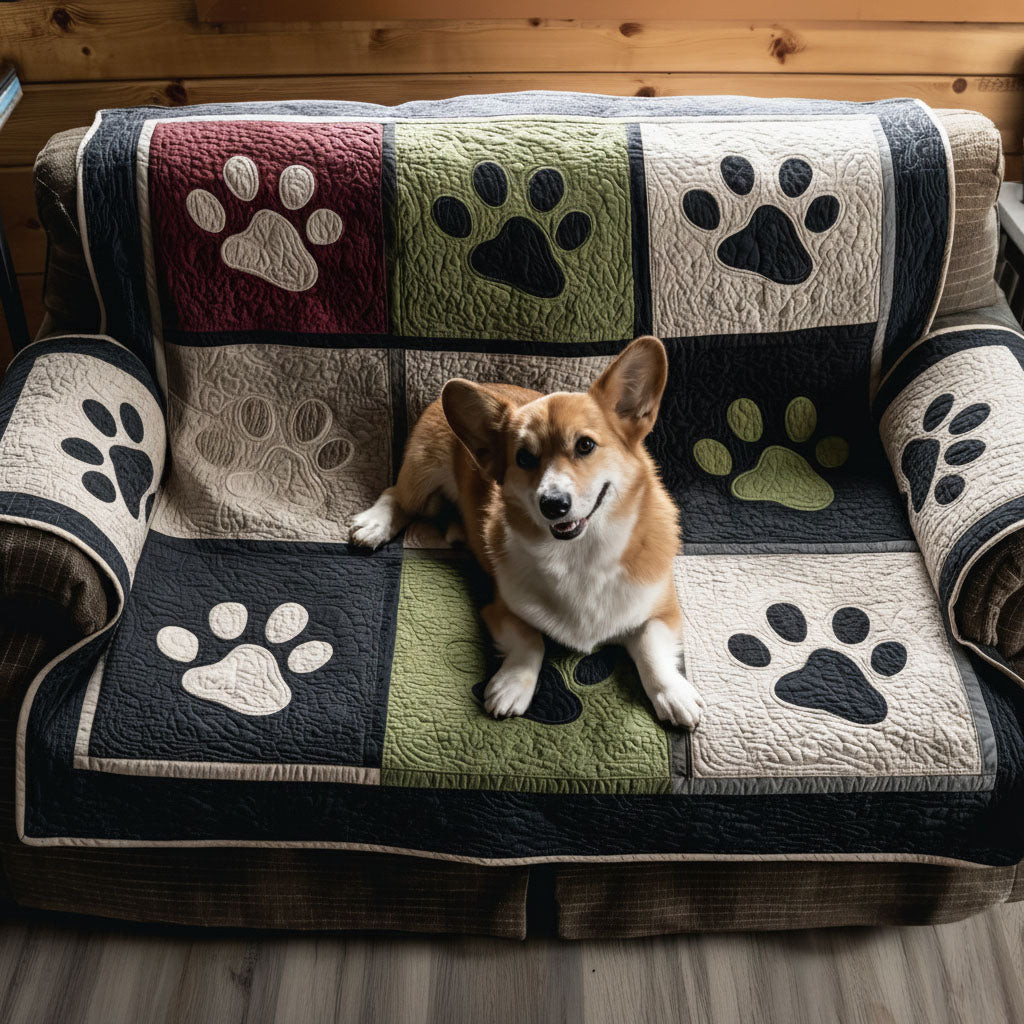 Pawline Meadows Quilted Sofa Cover Living Room Decorations Best Presents For Dog Lovers - Tradiviet