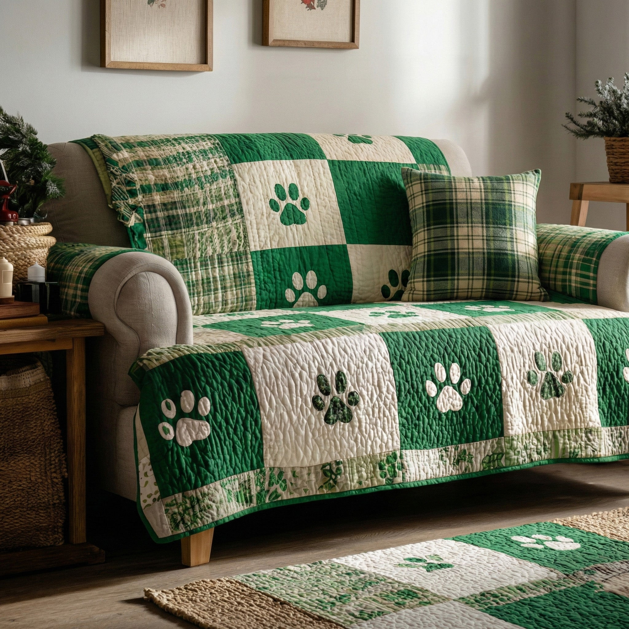 Paws and Petals Quilted Sofa Cover The Best Slipcovers Birthday Presents For Dog Lovers - Tradiviet