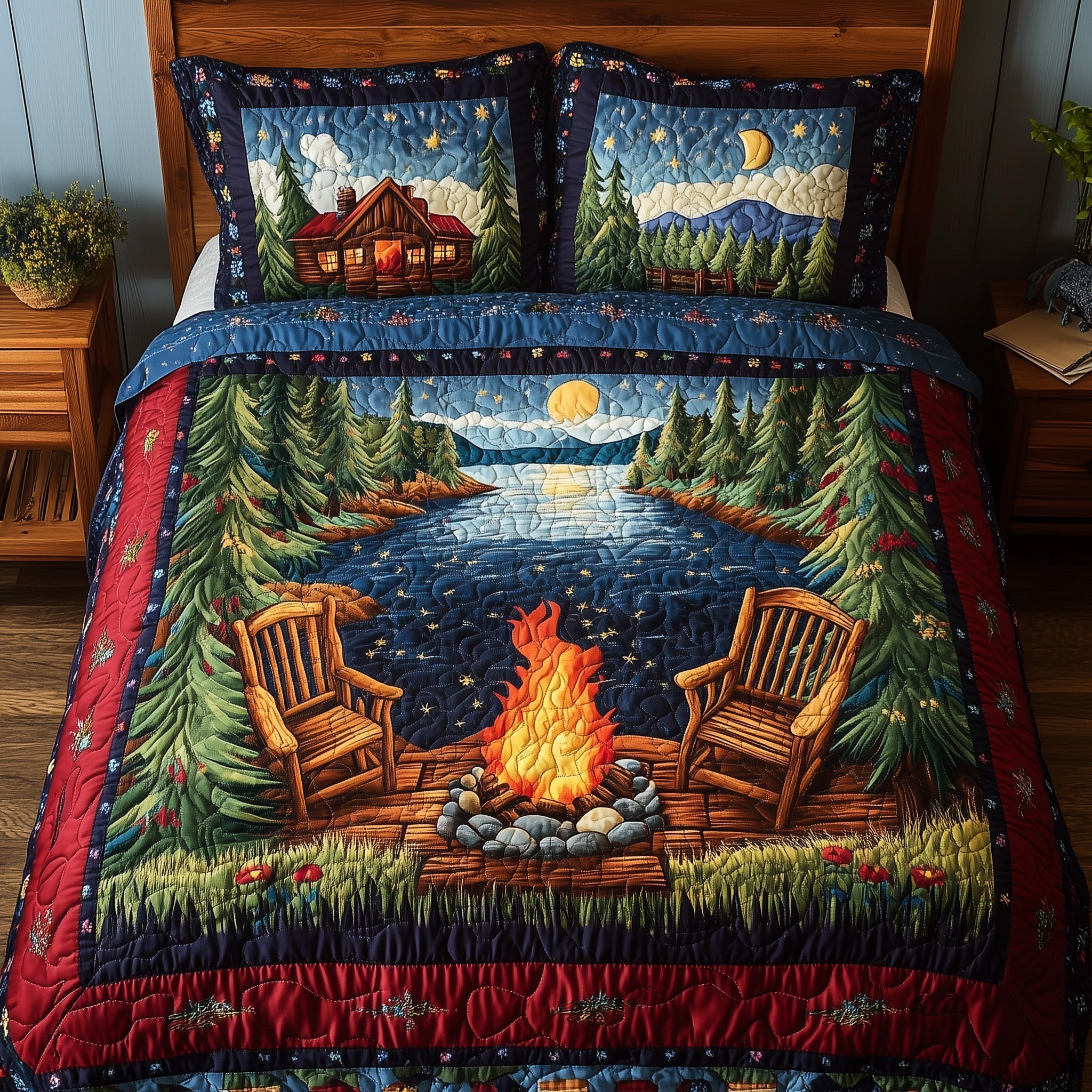 Peaceful Drift Quilted Bedding Set Peaceful Drift Path Gift For Peaceful Drift - Tradiviet