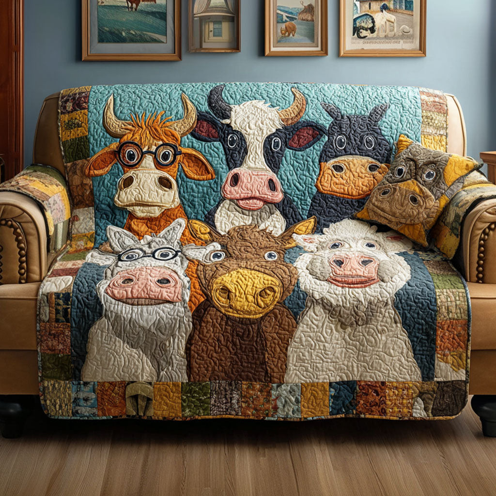 Peaceful Pastures Quilted Sofa Cover Couch Cushion Covers Good Gifts For Farmers - Tradiviet