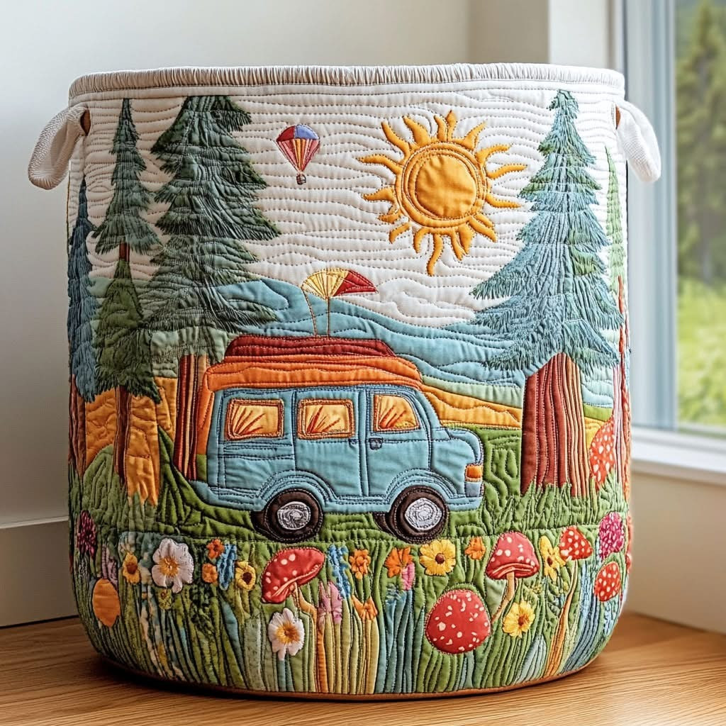 Peaceful Trip Quilted Laundry Basket Best Laundry Basket Gifts Ideas For Wife - Tradiviet