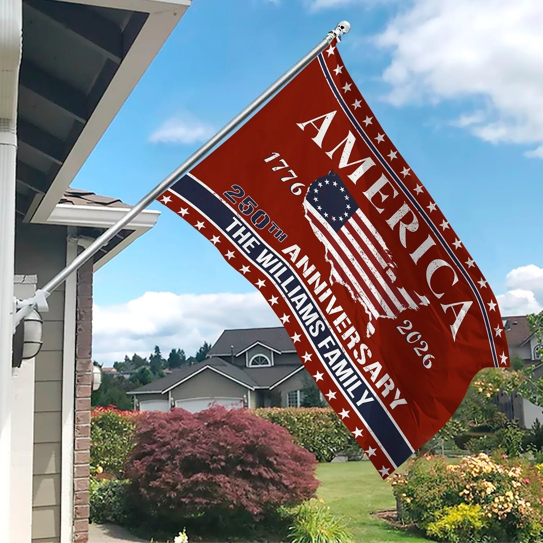 Personalized America 250th Anniversary Flag 1776 2026 USA Flag Patriotic Outdoor Decor - Tradiviet