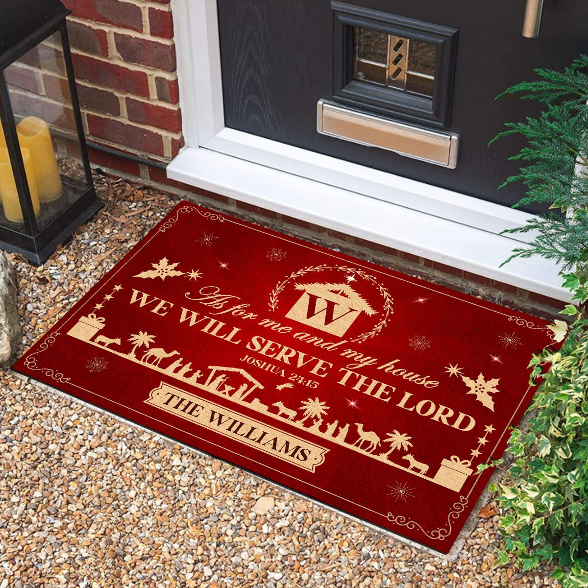 Personalized As For Me And My House We Will Serve The Lord Doormat Christian Christmas Gifts - Tradiviet