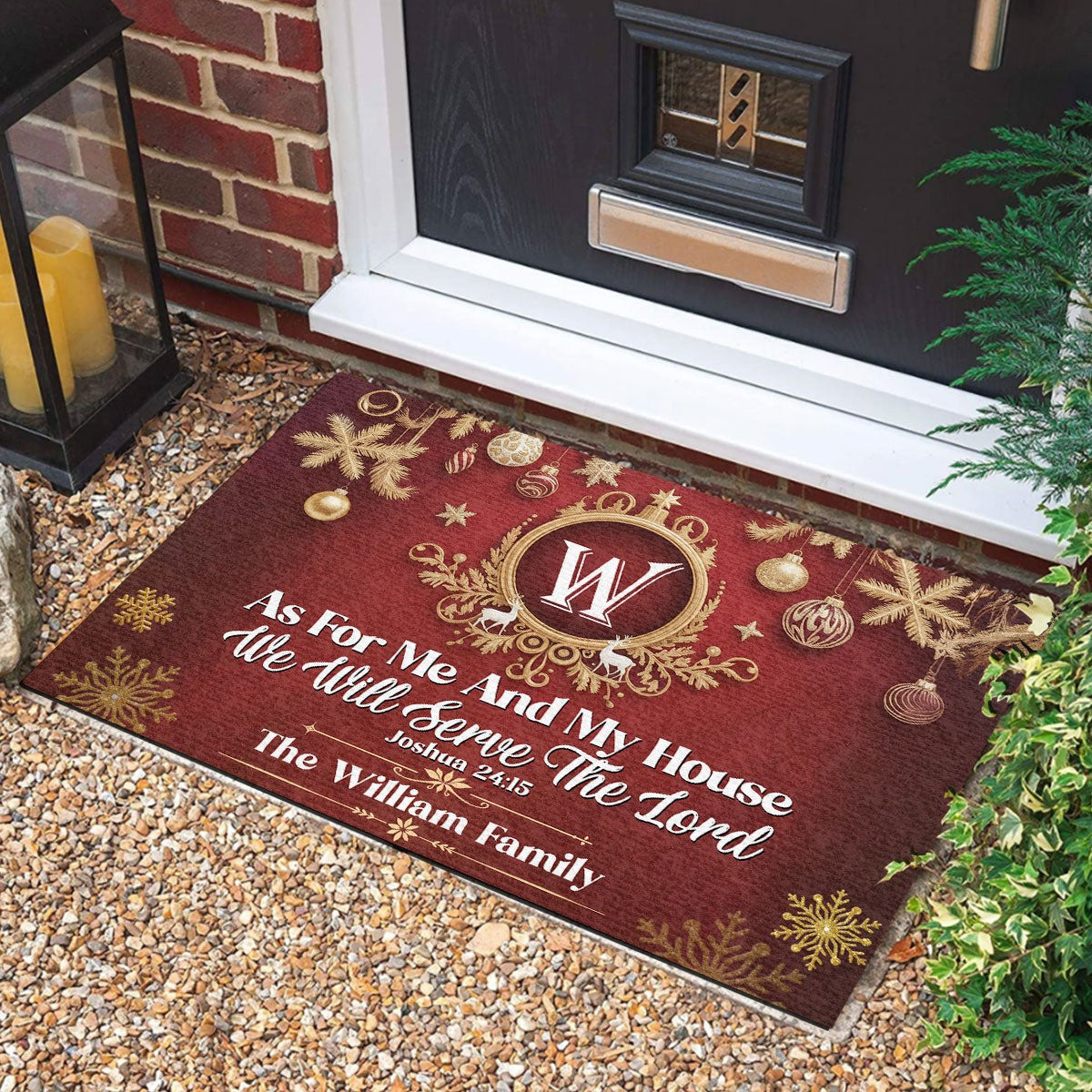 Personalized As For Me And My House We Will Serve The Lord Doormat Xmas Decor For Christian - Tradiviet