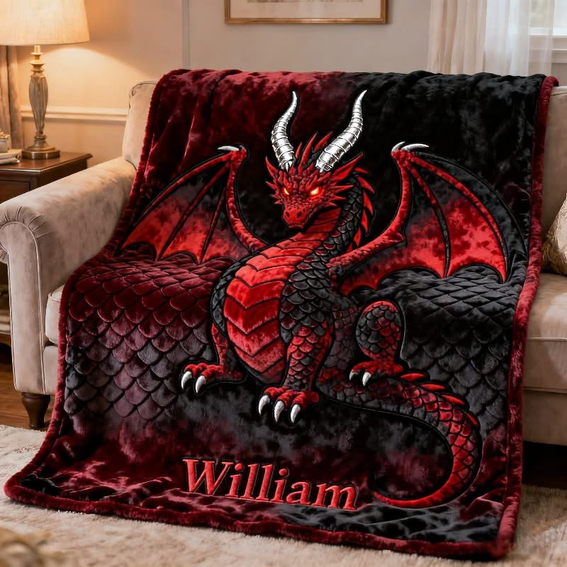 Personalized Dragon Themed Quilt Blanket Fantasy Themed Decor Gifts For Dragon Lovers - Tradiviet