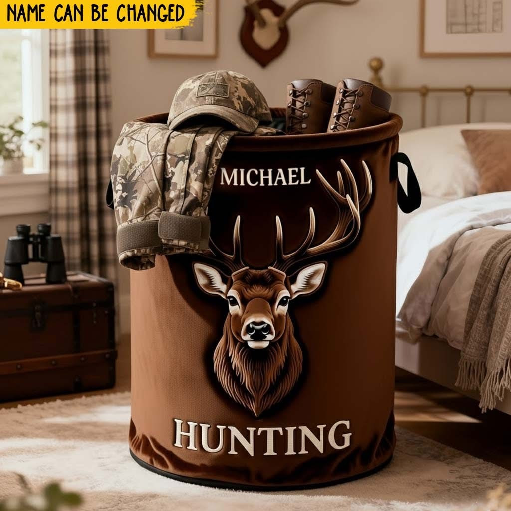 Personalized Hunting Laundry Basket Best Laundry Hamper Christmas Gifts For A Deer Hunter - Tradiviet