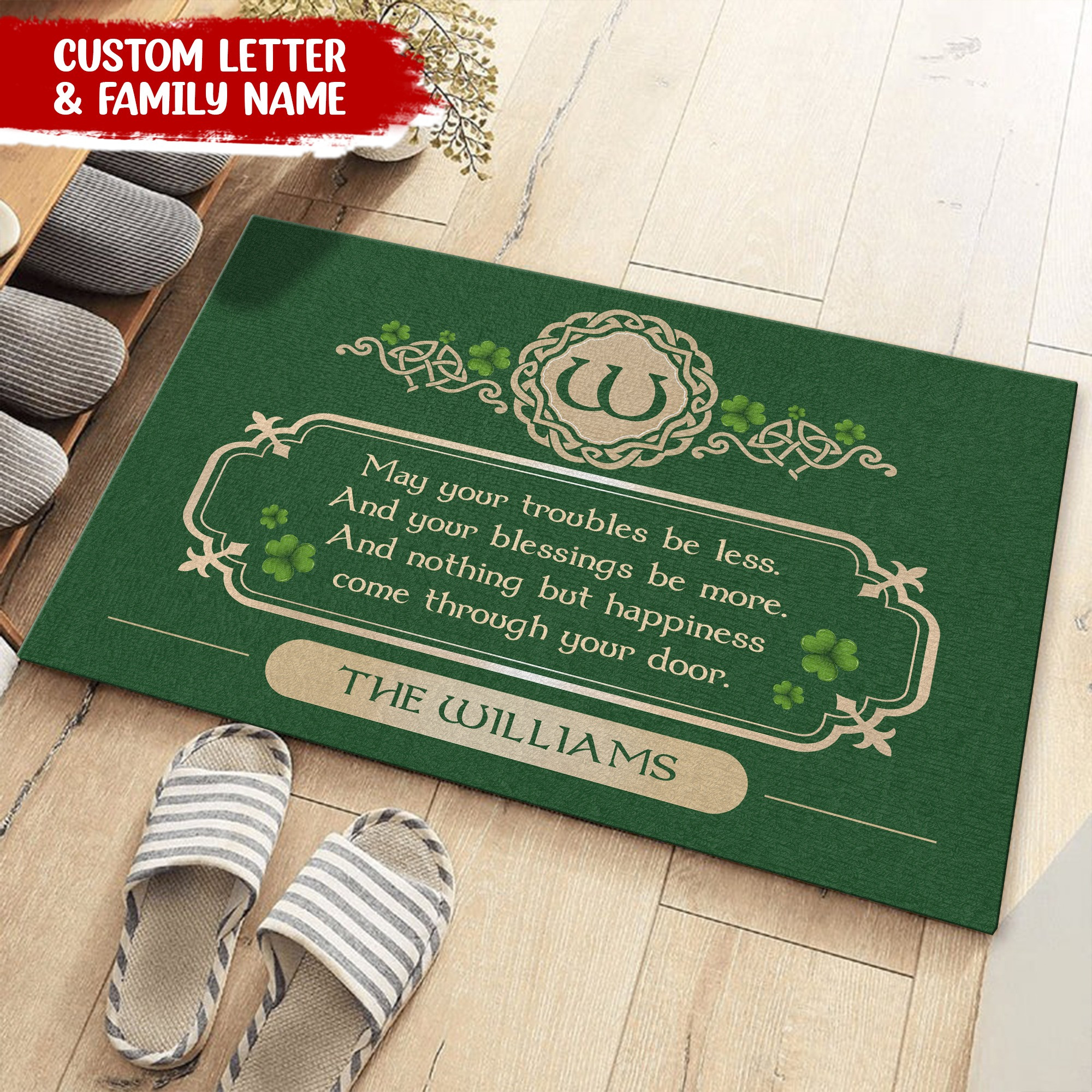 Personalized St Patrick's Day Doormat Irish Blessing Welcome Mat St Paddys Day Gifts - Tradiviet