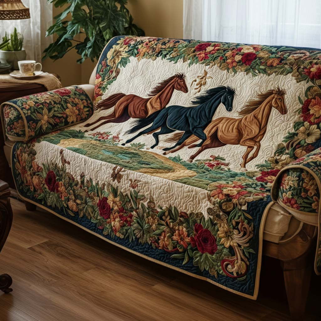 Petal Rider Quilted Sofa Cover Cool Sofa Covers Best Christmas Gifts For Equestrians - Tradiviet