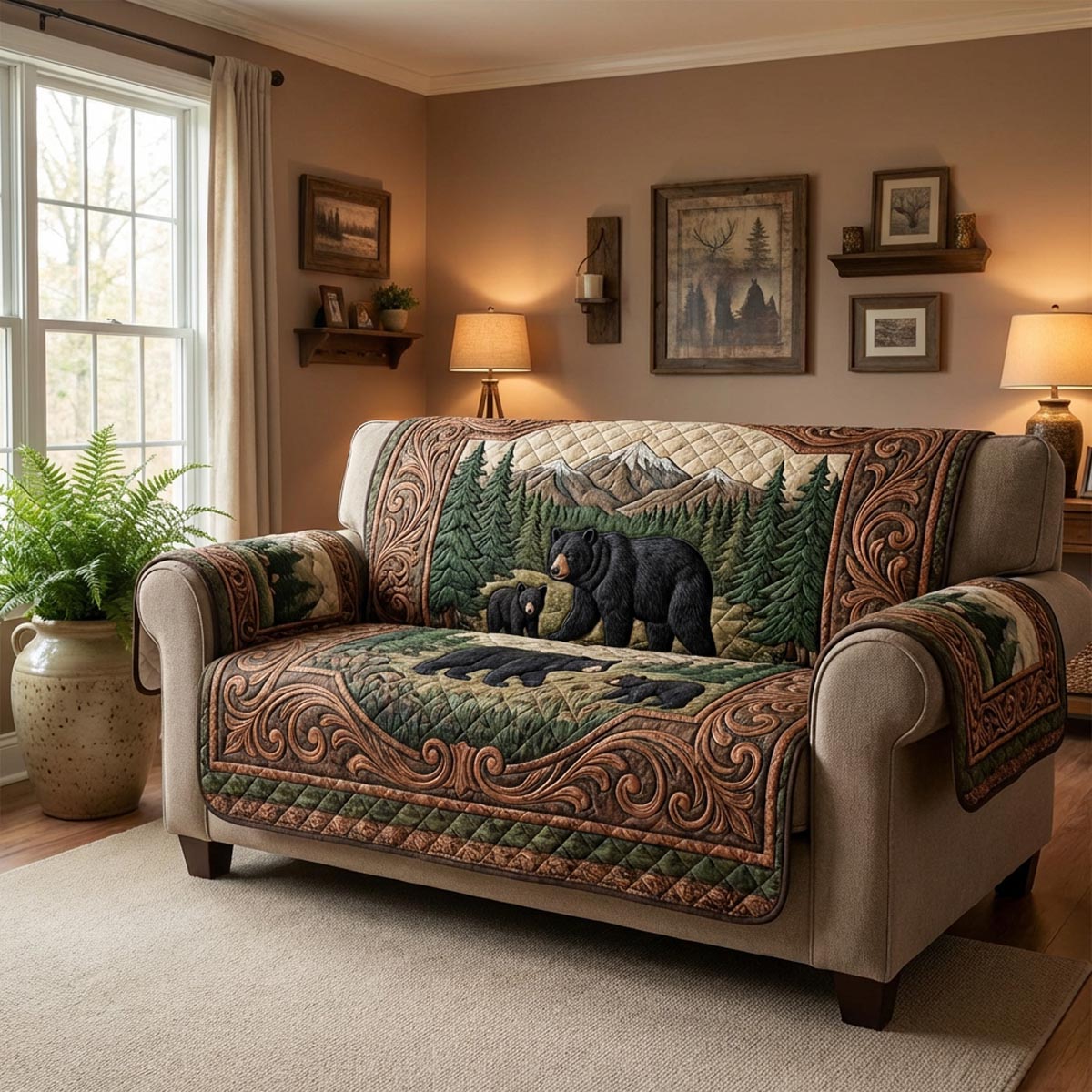 Pine Haven Quilted Sofa Cover Room Decor For Room Best Housewarming Gift Ideas - Tradiviet