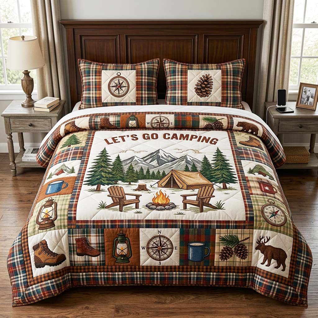Plaid Adventure Quilted Bedding Set Plaid Adventure Retreat Gift For Plaid Adventure - Tradiviet